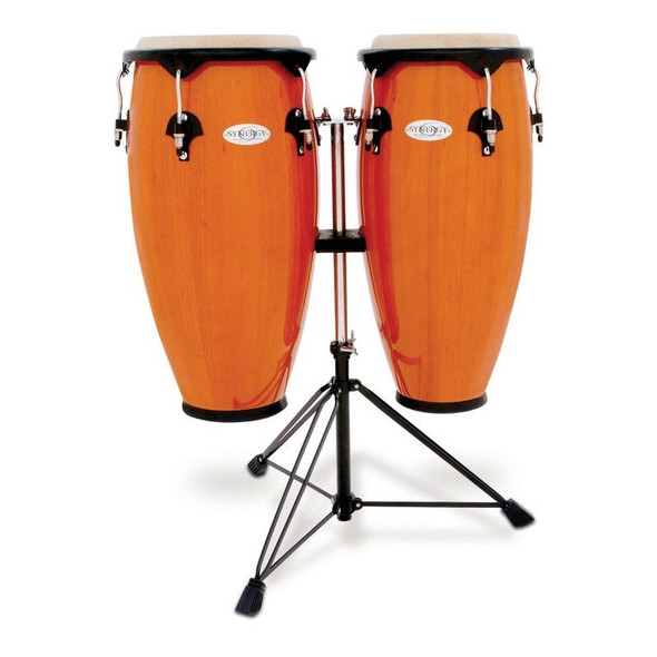 Toca Synergy Wood Conga Set with Stand, Amber Toca Synergy Wood Conga Set with Stand, Amber
