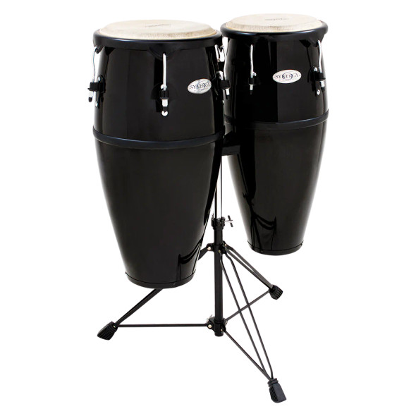 Toca Synergy Fiberglass Conga Set with Stand, Black Toca Synergy Fiberglass Conga Set with Stand, Black
