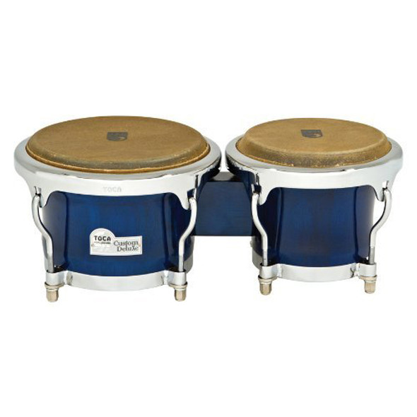 Toca 4600-BW Custom Deluxe Wood Bongos, Blue Toca 4600-BW Custom Deluxe Wood Bongos, Blue