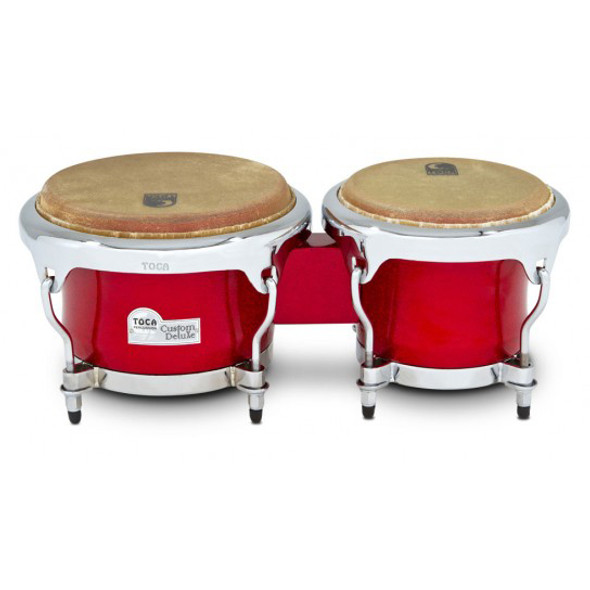 Toca Custom Deluxe Series 4600FR Fiberglass Bongos, Red Sparkle Toca Custom Deluxe Series 4600FR Fiberglass Bongos, Red Sparkle