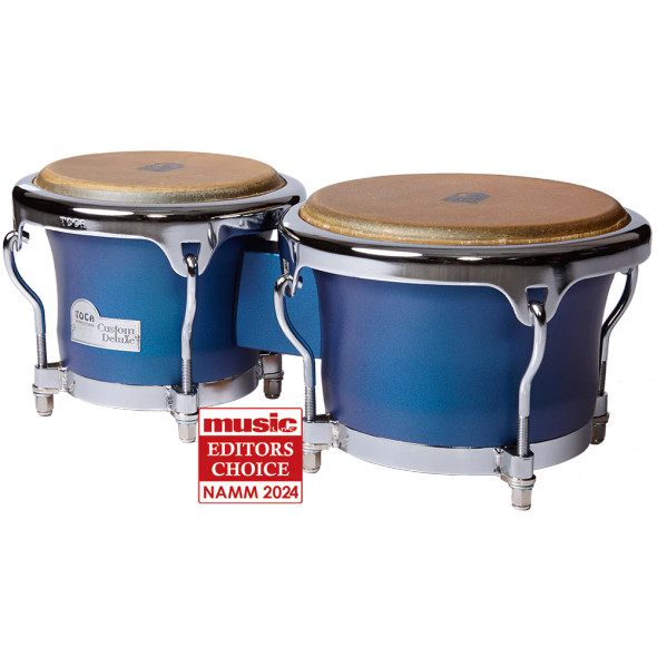 Toca Custom Deluxe Wood Bongos - Matte Blue 4600-MB Toca Custom Deluxe Wood Bongos - Matte Blue 4600-MB