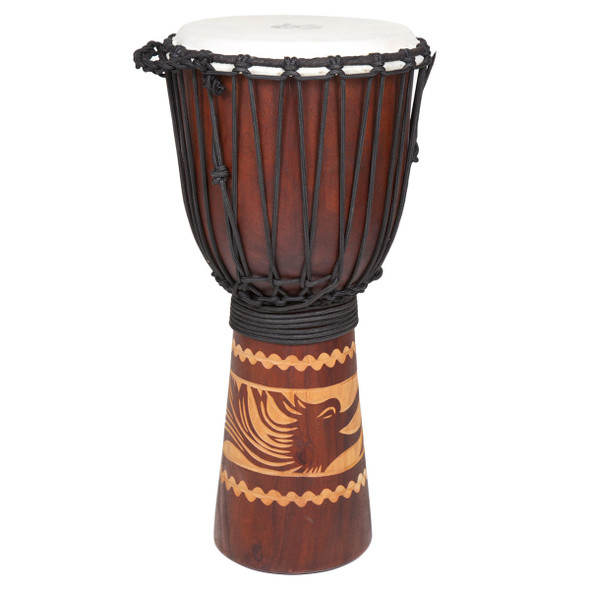 Kalimantan Djembe with Tattoo Gryphon, 24" Tall x 11" Head Kalimantan Djembe with Tattoo Gryphon, 24" Tall x 11" Head