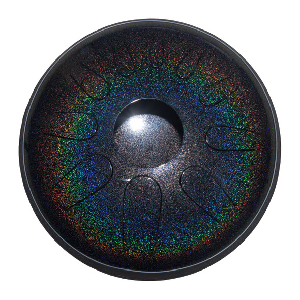 IDIOPAN DOMINUS 14-INCH TUNABLE STEEL TONGUE DRUM - ONYX RAINBOW IDIOPAN DOMINUS 14-INCH TUNABLE STEEL TONGUE DRUM - ONYX RAINBOW