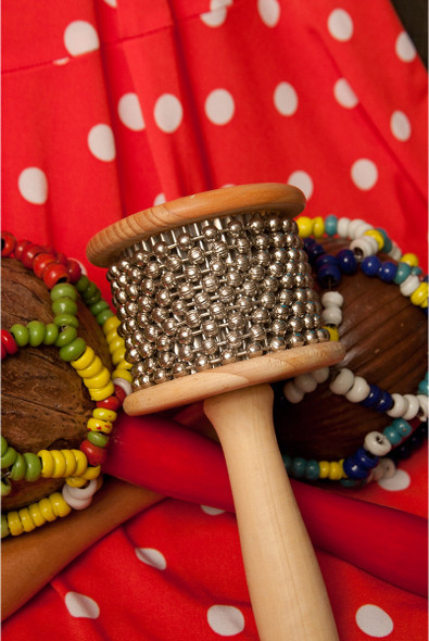 DOBANI Medium Wooden Cabasa w/ Metal Beads