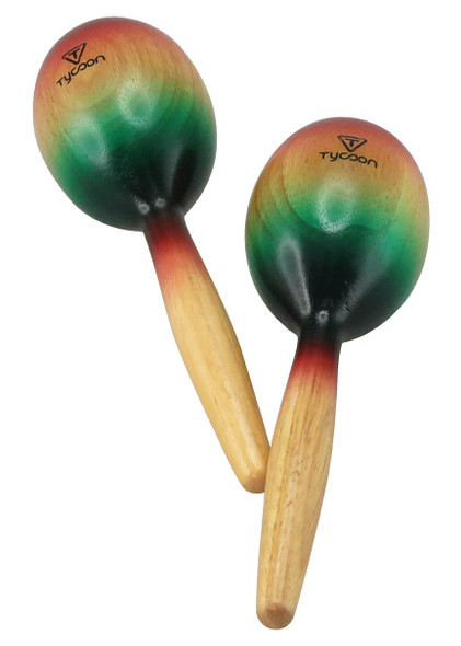 Tycoon Percussion Wooden Maracas Rainbow Finish Tycoon Percussion Wooden Maracas Rainbow Finish