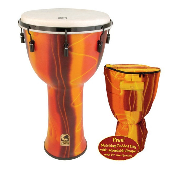Toca Fiesta Mechanically Tuned Djembe w/ Bag, 14 Inch Toca Fiesta Mechanically Tuned Djembe w/ Bag, 14 Inch