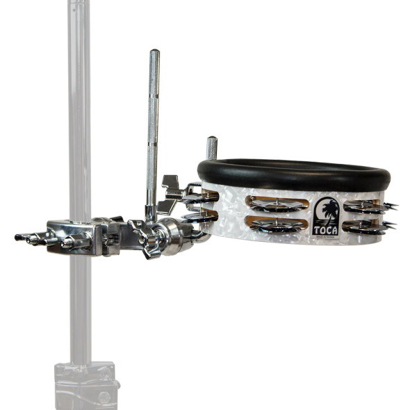 Toca Jingle-Hit Tambourine with Gibraltar® Mount, White Marine Pearl TD-JHMTP1 Toca Jingle-Hit Tambourine with Gibraltar® Mount, White Marine Pearl TD-JHMTP1