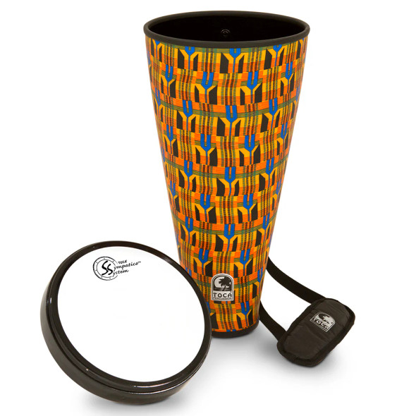 Toca TSSNA-3PCK-FP Sympatico‚ Nesting Ashiko Set of 3 - 12" Head, Kente Cloth, Pretuned Fiberskin Heads