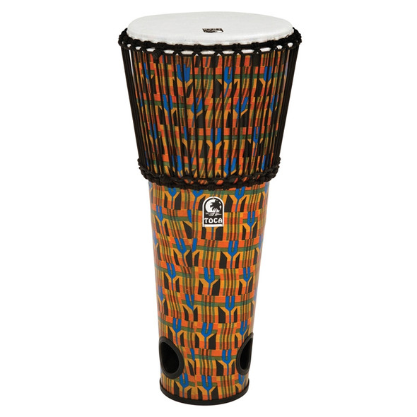 Toca Freestyle Rope Tuned Ashiko Drum, Kente Cloth