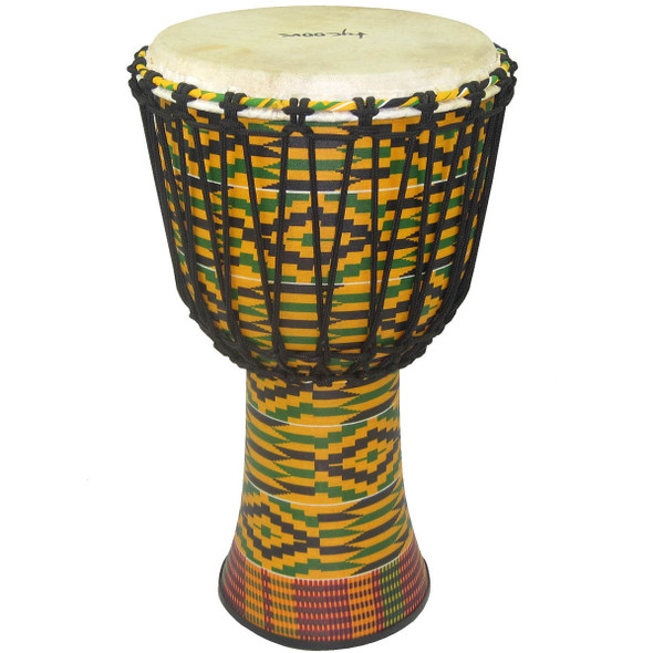 Tycoon 10" Fiberglass Djembe Rope Tuned Kente Finish Tycoon 10" Fiberglass Djembe Rope Tuned Kente Finish