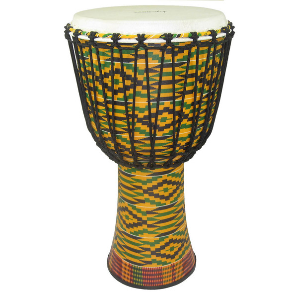 Tycoon 12" Fiberglass Djembe Rope Tuned Kente Finish Tycoon 12" Fiberglass Djembe Rope Tuned Kente Finish
