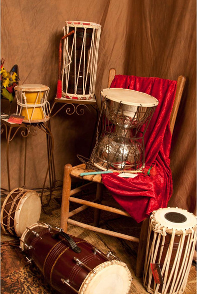 Mid-East Talking Drum w/ Beater 10"x13"