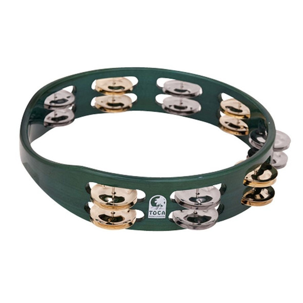 Toca 10" Colorsound Tambourine, Green  (TCT10-GN) Toca 10" Colorsound Tambourine, Green  (TCT10-GN)