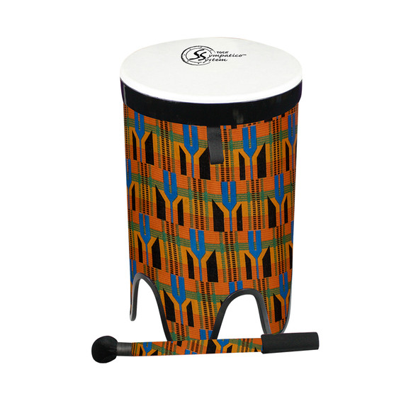Toca Sympatico Nesting Tom-Tom 14", Kente Cloth Pretuned Fiber w/ Dot TSSNT-14K-FDP Toca Sympatico Nesting Tom-Tom 14", Kente Cloth Pretuned Fiber w/ Dot TSSNT-14K-FDP
