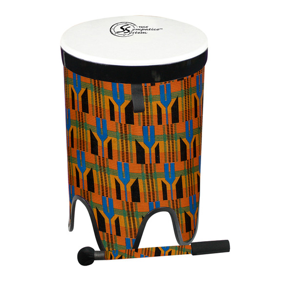 Toca Sympatico Nesting Tom-Tom 16", Kente Cloth Pretuned Fiber w/ Dot TSSNT-16WP-FDP Toca Sympatico Nesting Tom-Tom 16", Kente Cloth Pretuned Fiber w/ Dot TSSNT-16WP-FDP