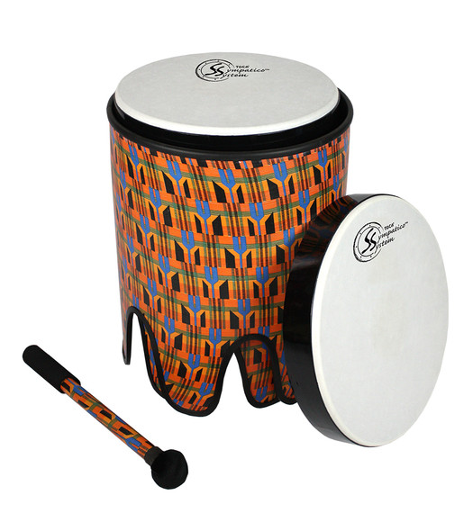 Toca Sympatico Nesting Tom-Toms Set of 3 - 12"/14"/16", Kente Cloth Pretuned Fiber w/ Dot TSSNT-3PCK-FDP Toca Sympatico Nesting Tom-Toms Set of 3 - 12"/14"/16", Kente Cloth Pretuned Fiber w/ Dot TSSNT-3PCK-FDP