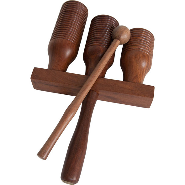 DOBANI 3-bell Wooden Agogo w/ Mallet