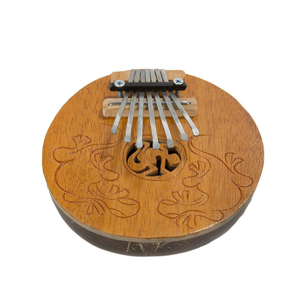 Thumb Piano Gecko Kalimba, Coconut Shell w/ Egg Shakers Thumb Piano Gecko Kalimba, Coconut Shell w/ Egg Shakers