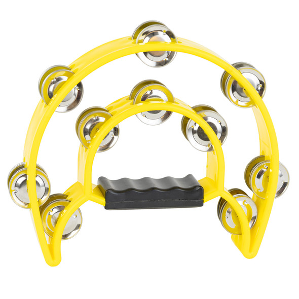 X8 Drums Deluxe Crescent Tambourine, Yellow X8 Drums Deluxe Crescent Tambourine, Yellow