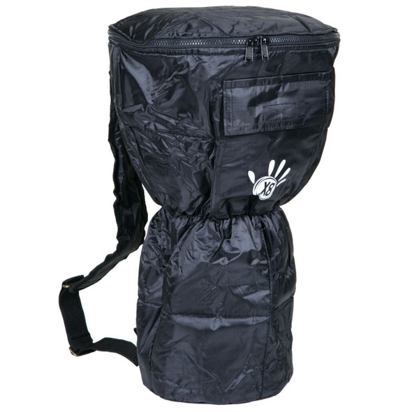Large Waterproof Djembe Bag, Padded Black Nylon w/ X8 Logo (For 10x20 Djembes)