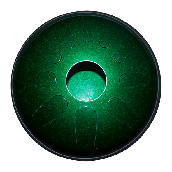 Idiopan Dominus 14-Inch Tunable Steel Tongue Drum - Emerald Green Idiopan Dominus 14-Inch Tunable Steel Tongue Drum - Emerald Green