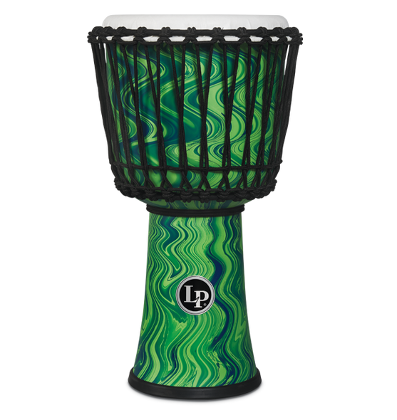 LP 10 in. Rope Tuned Circle Djembe with Perfect-Pitch Head, Green Marble LP 10 in. Rope Tuned Circle Djembe with Perfect-Pitch Head, Green Marble